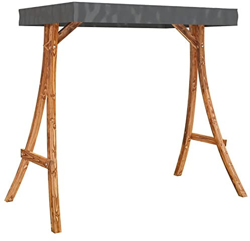Tidyard Bugholz Schaukelgestell Schaukelgerüst mit Anthrazit Dach Holzgestell Gestell Rahmen für Hollywoodschaukel Gartenschaukel Schaukelbank 175 x 101 x 161,5 cm (B x T x H),Teak-Finish
