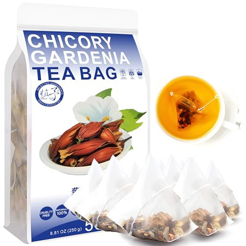 100% Chicory Gardenia Tea Bag, 250g/8.81oz (5g*50bags) 菊苣栀子茶 Maulbeerblätter, Pueraria Lobata, Lilie, natürlicher Kräutertee, Kombination Kräutertee