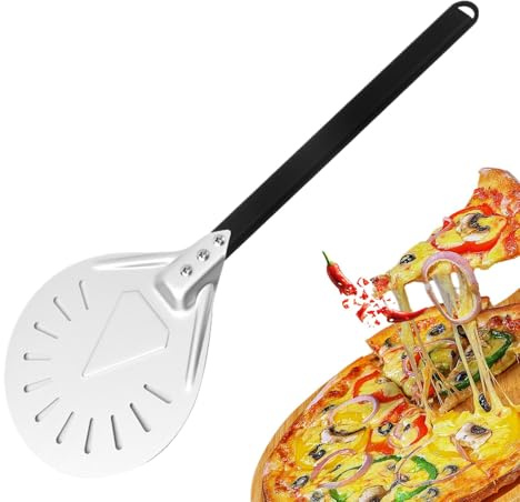 Spatola da forno per pizza, buccia da forno per pizza - Buccia in acciaio inossidabile - Strumento server pala, cucciolo di cursore, per cottura, cucinare, servire ristoranti di casa, uso all'aperto