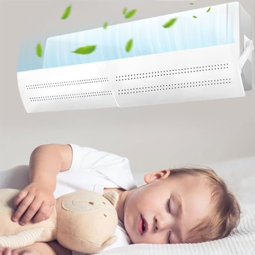 Déflecteur de Climatisation, Deflecteur Climatisation Murale, Planche Au Vent de Climatiseur, Déflecteur d'air Réglable, Eviter de Souffler la Climatisation Directement Pour Chambre Bureau Housse