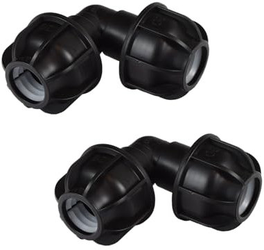 Lot de 2 raccords coudés en polypropylène pour tuyau d'eau de 20 mm - Pour tuyau d'eau dans le jardin ou la maison (angle, 2 pièces)