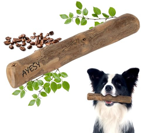 AYESY Legno di Caffè per Cani, M Bastone da Masticare Naturale, Giocattolo per per Cani e Cuccioli, Cura dei Denti e Allevia l'ansia, Bastoncino da Masticare per Cane Indistruttibile 100% Naturale