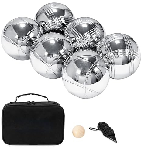Boules, utomhusmetall Boules Ball | Komplett kit utomhus fritidsspel för utomhuspicknick, strandsemester och familjens trädgård bästa boules bolluppsättning för nybörjare boules bol