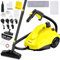 Pulitore a vapore, pulitore a vapore per la pulizia di un'ampia varietà di superfici, pulitore a vapore con 23 accessori, cavo di alimentazione da 5 m, per forni, tappeti, divani, tappezzeria,Giallo.