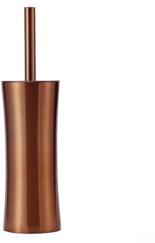 Juego de escobilla de inodoro hecho de acero inoxidable 201 con cabezal de cepillo de alta resistencia y diseño independiente que ahorra espacio para uso en el baño (color cobre)
