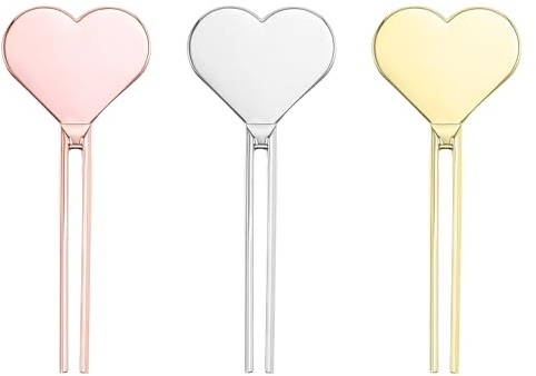 3 Pcs Metal Manual Toothpaste Squeezer Heart Metal Tube Squeezer Rolling Key Tube Key Squeezer Hand Cream Key for Bathroom Cosmetic Aids Accessories (Gold, Silver, Rose Gold)