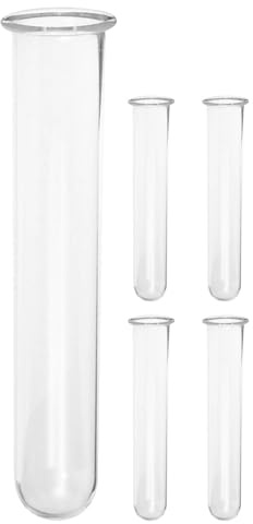 MOBUTOFU 5 st. provrör i glas med kant - hydroponisk förökningsstation - 10,5x3,8 cm genomskinligt provrör, vas/planterare, transparent för små blomstjälkar, jordfri