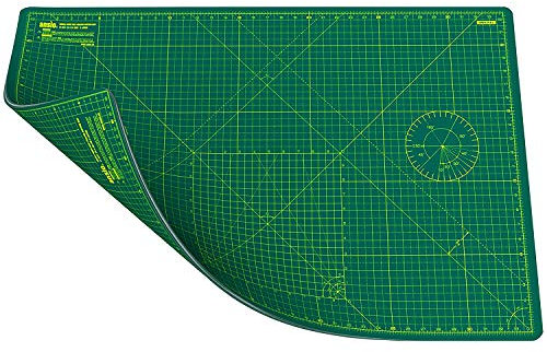 ANSIO Schneidematte Selbstheilende A1 Doppelseitige 5 Schichten sassend für Kunst, Nähen - Imperial/Metric 34 x 22.5 Zoll / 89 x 59 cm - Grün/Grün