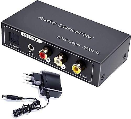 AMANKA HDMI ARC Audio Extractor,Digital HDMI ARC zu SPDIF Koaxial Optical Cinch L/R Stereo Ausgang 3,5mm 192KHz DAC Converter Optical Digital HDMI Audio auf Analog for für PS4 TV DVD Blu-ray
