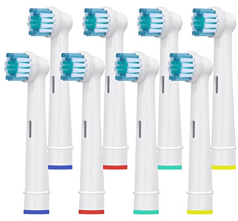 Testine Spazzolino Ricambio Per Oral B - Adatto Spazzolino Elettrico OralB Sensitive, Crossaction, Professional Care, Vitality, ecc - Di HSYTEK (8-PACK)