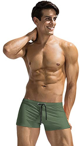 COOFANDY Mens Swim Briefs Square Cut Swim Trunk Swimming Short Swimwear Boardshort