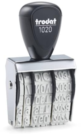 Trodat Classic 1020 Timbro Datario manuale Italiano, Mese in Lettere abbreviato, Altezza data 5 mm