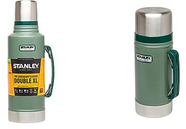 Stanley Classic Legendary Bottle 1.9L Hammertone Green - Stainless Steel Thermos Flask & Classic Legendary Food Jar 0.7L Hammertone Green - BPA Free Stainless Steel Food Flask