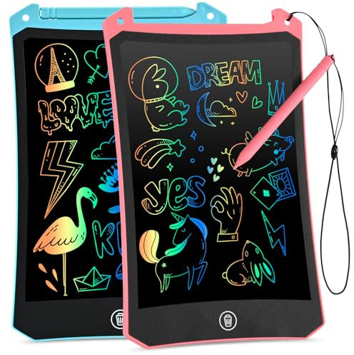 cimetech Toys for Ages 2-4, LCD Writing Tablet for Kids 2 Pack, 10 Inch Coloring Books Drawing Pad, Travel Essentials Airplane Toys Road Trip Activities, No Mess Coloring Books for Toddlers 1-3