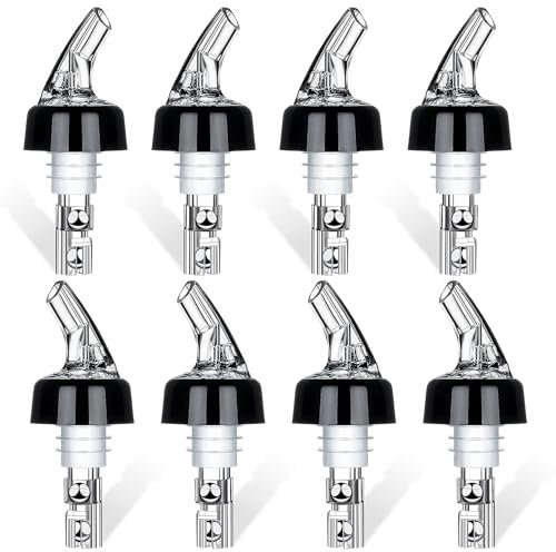 worahroe 8 pièces Becs Verseurs 2 cl, bouchon verseur doseur pour bouteilles, avec fonction stop, Auto Doseurs, distributeur de boissons, spiritueux, Becs distributeur pour vin, cocktail, maison, bar