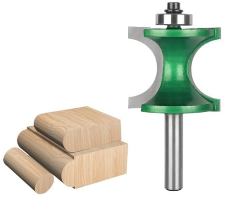 1pcs Bullnose Router Bit, 8mm Shank Bull Nose Radius Bit Router Bit Carbide Cutters Woodworking Milling Cutter Half Round Bullnose Router Bits