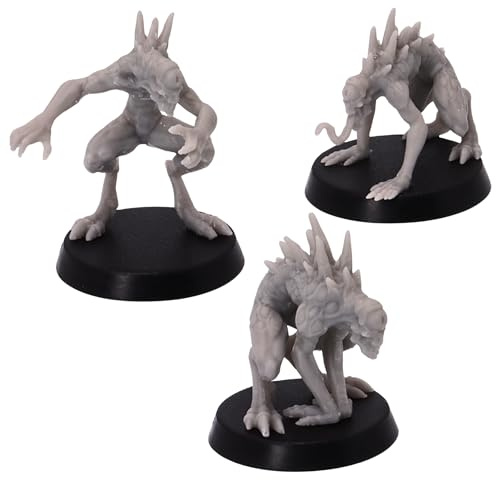 Forged Terrain Nothic Miniatures – Set of 3 Aberration Monsters for Dungeons & Dragons | 28mm Scale Resin Figures | DnD RPG Models | Epic Miniatures | Unpainted Fully Assembled | 25mm Round Bases