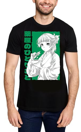 Elbenwald t-Shirt pour Fans de Les Carnets de l'Apothicaire avec Le Motif Maomao pour Hommes Femmes Unisexe Coton Noir
