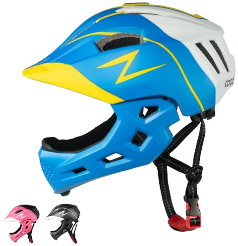 Coozi Kids Bike Helmet | 2-in-1 Full-Face Girls & Boys Cycling Ages 5-15