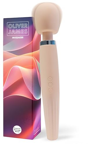 Oliver James Premium Wand Vibrator for Women - 5 Pleasure Modes, 4 Levels | Discreet High-Powered Wand Massager Adult Toy Vibrating Dildo | Wireless Waterproof Gspot and Clitoral Stimulator (Rose)