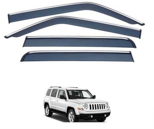 Déflecteurs de Vitre pour Jeep Patriot MK1-MK74 2011-2017, Pare-Pluie Anti-Vent Anti-Insecte Kit Adhésif pour Vitres Latérales de Voiture
