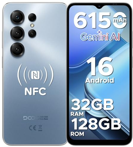 DOOGEE NOTE 56X PRO Android 16 Smartphone, 6150mAh Batteria, UNISOC T7225 Telefono, 6.56HD+90Hz Display, 32GB+128GB, 13MP+8MP Cellulare, NFC/Widevine L1/Face Unlock/Side Fingerprint Recognition, Blu
