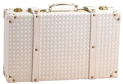NUEAYMS Elegante Cassa Stoccaggio con Consistenza Intrecciata per Studenti Affittuari Articoli per La Casa Valigia Vaga del Trasporto in Legno Scatola Stoccaggio retrò in Legno con Manici