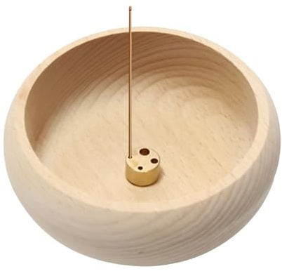 Porta incenso circolare, realizzato a mano, in legno, piatto decorativo per incenso, bruciatore in legno naturale, espositore aromatico per la casa, casa del tè, spa, meditazione