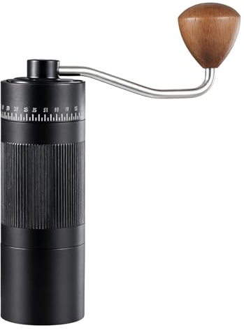 Sxhlseller Handkaffekvarn med Kapacitet på 22 G, 55 Justerbara Inställningar Manuell Kaffebönkvarn, Bärbar Burrkvarn, för Hemmet, Resor, Camping eller Bryggningsmetoder (Svart)