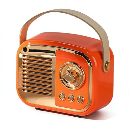 Altavoz Bluetooth retro, altavoz inalámbrico vintage, estilo mini radio portátil para decoración de habitación, cocina, escritorio, dormitorio, oficina, soporta emparejamiento TWS para iPhone