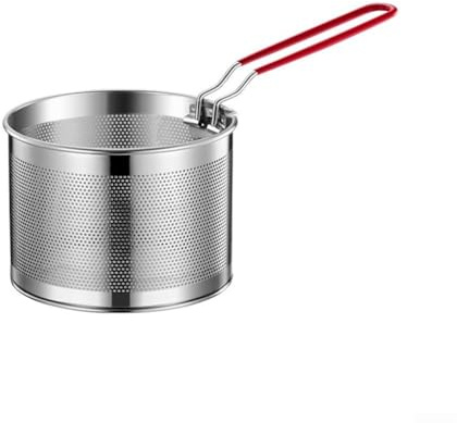 Cestello scolapasta in acciaio inox con manico rimovibile, inserto per cottura a vapore per verdure, non necessita di lavello, per ramen pho spaghetti, lavabile in lavastoviglie (03)
