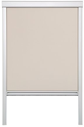 Lichtblick Dachfensterrollo Thermo-Rollo Skylight, Verdunkelung, stufenlose Bedienung, mit Seitenschienen, Passgenau für Velux-Dachfenster Creme,61,3 x 100 cm (MK06) (B x L)