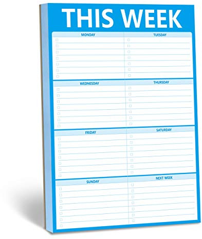 Hebayy 90 Pages Weekly Planner List Note Pad to Do List with Magnet Mountings for Fridge Locker (6 inch x 9 inch),Sky Blue