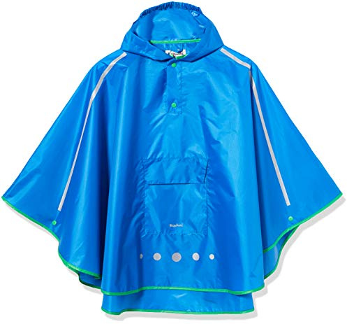 Playshoes Unisex barn regnponcho vikbar regnjacka, 7 – blå, L