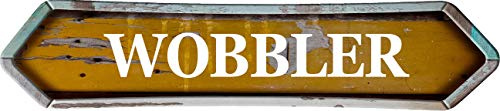 ANY AND ALL GRAPHICS WOBBLER Golden Double Pointed end 4x18 Shaped Weathered Rustic Metal Look Novelty décor Composite Aluminum Beach Cottage Sign.