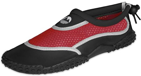 Lakeland Active Men’s Eden Water Shoes - Adjustable, Quick Drying & Breathable for Beach and Swimming - Black/Red - 10 UK