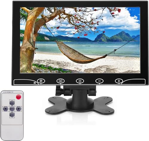 AISHICHEN Mini Monitor, Raspberry Pi Display, Portable Monitor mit VGA/HDMI/VGA/HDMI/AV/BNC Port -Unter stützung Touch Taste für Büro/Geschäft/Hausgebrauch/Computer (10.1 Zoll -1024x600P)