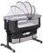 Homewell Beistellbett Baby, 2 in 1 Babybett und Babywiege, Kinderbett mit Rollen, Moskitonetz, Lagerungstasche und Matratze, Höhenverstellbar Struktur aus Aluminiumlegierung (Modell 3 Schwarz)