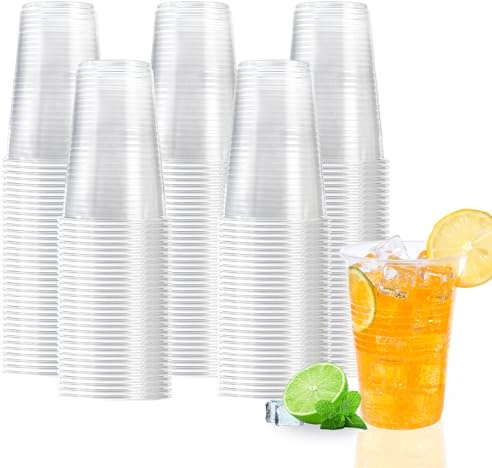 BYSNOW 500 Pack 9 oz Clear Plastic Cups, Disposable Drinking Cups, Cold Water Cups for Party, Wedding, BBQ, Graduation, Picnic, Travel, Holiday, Events, Birthday