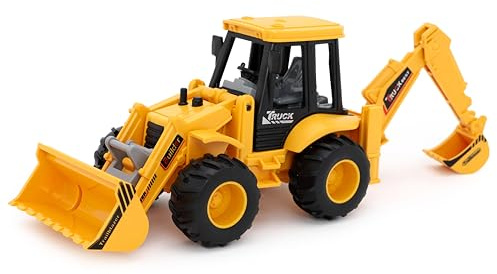 Toyland® 28 cm (11) Baggerlader mit Reibungsantrieb – Beweglicher Frontlader und Bagger – Konstruktionsspielzeug