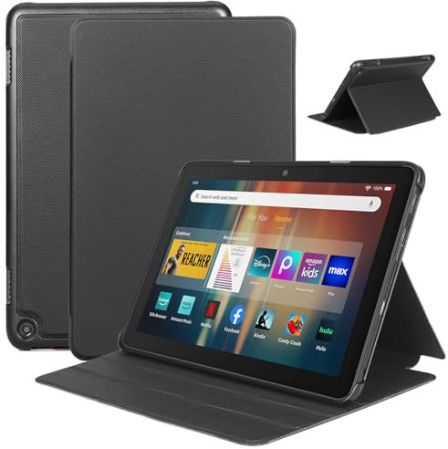 Amazon Fire HD 8 Tablet Case (12th/10th Generation,2024/2022/2020 Release),Slim Soft TPU Back Smart Magnetic Stand Protective Cover,[Sleep/Wake] for Fire HD 8/Plus/Kids/Pro Tablet,(Black)