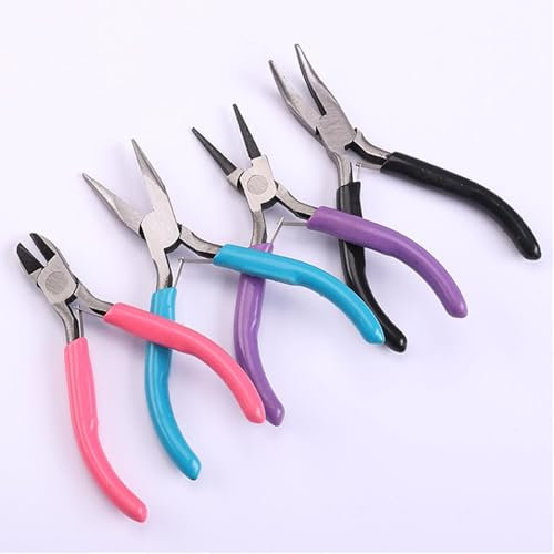 Lunpog Schmuckzange, Zange für Schmuck, Spitzzangen, Nadeln, Kettenzangen, Drahtschneider, 4 Stück