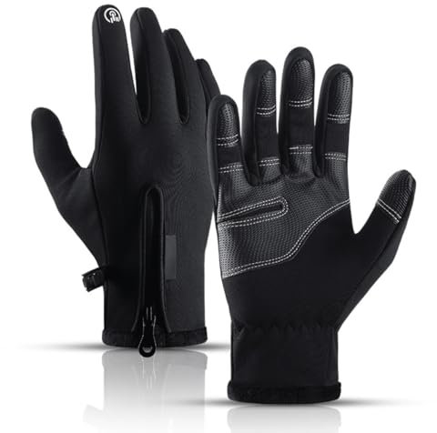 Wuiil Handschuhe Herren,Fahrradhandschuhe Herren,Fahrrad Handschuh Herren, Handschuhe,Laufhandschuhe Herren,Thermo Handschuhe Herren,MTB-Handschuhe Mit Touchscreen-Funktion,Wasserdicht,Winter