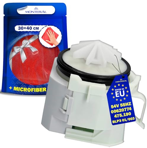 Avloppspump för diskmaskin BLP3 01/003 475.190 54V 55Hz med originalkod 00620774 620774 för Bosch för Siemens - komplett med mikrofiberduk - MADE IN EU - MONTERAL
