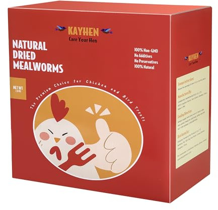 KAYHEN Dried Mealworms for Chickens 5LB Pure Natural Non-GMO High Protein Feed Meal Worms for Laying Hens Wild Birds