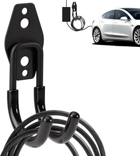 BOXOB Electric Car Charger Bracket Wall Mount, Durable Wall Charger Holder J Hook Steel Hook for IEC Car Charger Cable Retractor EV Type Charger Charging Cord Organizer Accessories