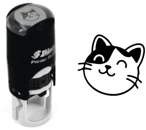 Tampon chat trop mignon | 11mm | Cachet encreur tête de minou | Cat’s head stamp ink