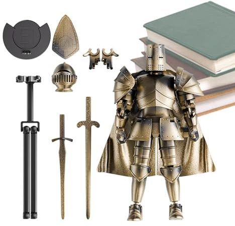 Figure d'azione medievale, Action Figure Multi-giunto | Modello di azione del cavaliere medievale multi-giunto,Statue flessibile Figurina mobile con testa rotante a 360 gradi per tavolo da pranzo
