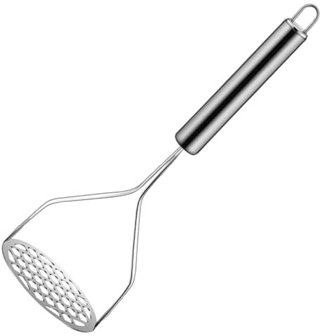 Potato Masher, Stainless Steel Potato Mashers, Fruit & Vegetable Baby Food Masher, Large Sturdy Press Plate, Heat-Resistant & Non-Slip Handle, Non-Stick, Food Crusher, Ricer, Kitchen Accessories