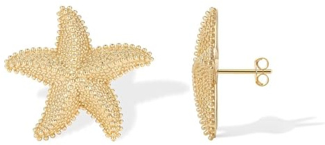 Seestern Ohrstecker 1 Paar Seestern Ohrringe Sommer Schmuck Damen Mädchen Boho Strand Sommer Thema für für Ehefrauen, Töchter, Mütter, Freundinnen (Gold Groß)